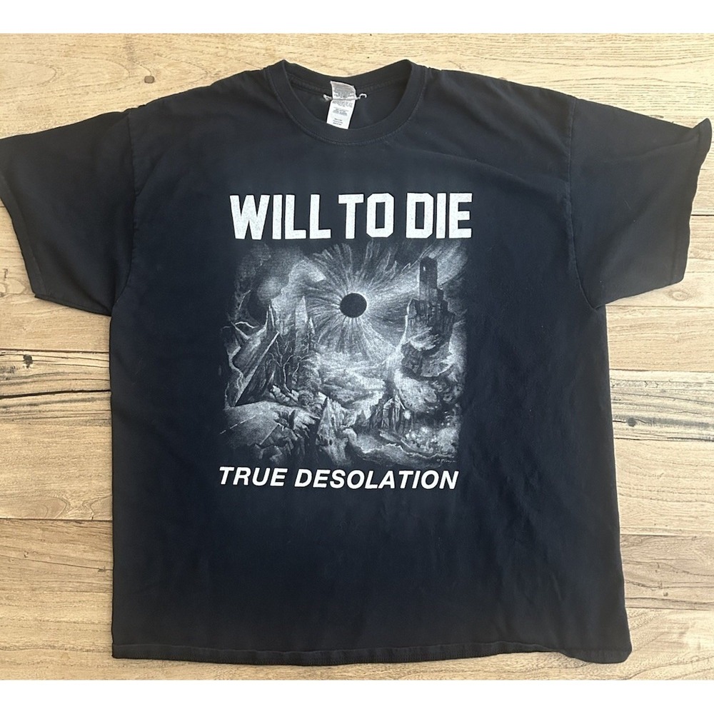Will To Die True Desolation Indie Local Hardcore Punk Band T-Shirt Sz XL Rock